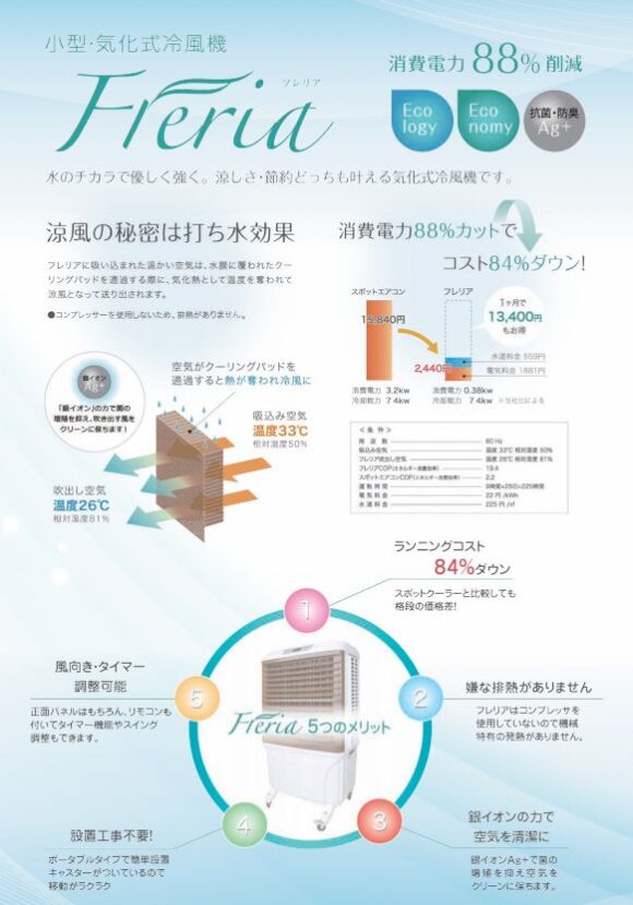 気化式冷風機 フレリア チラシ